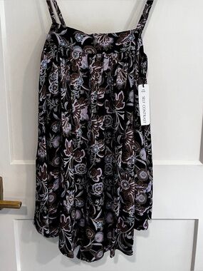 Self Contrast Freya Black Floral Romper Small